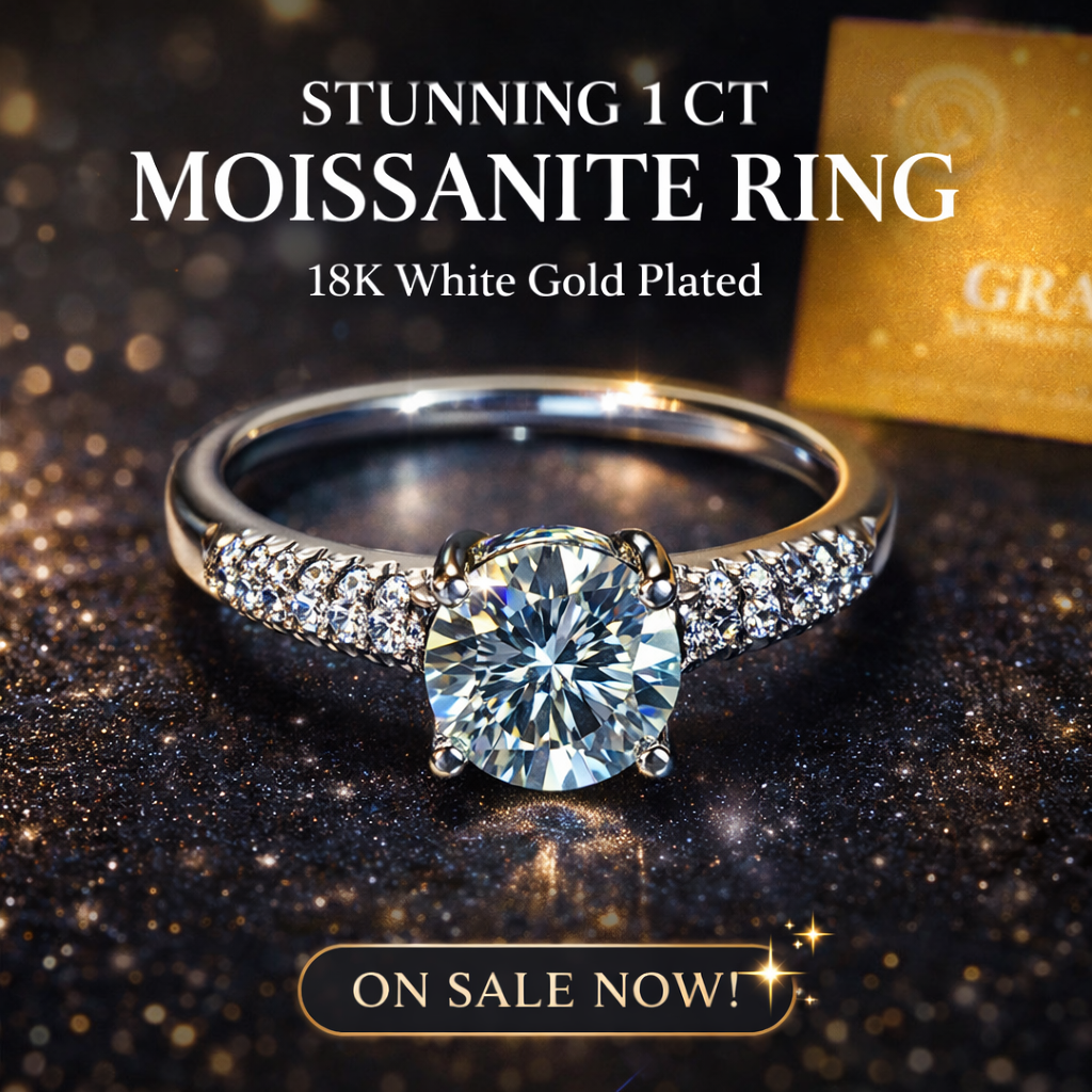 Adjustable 1 ct Moissanite Ring