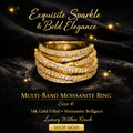 Size 6 Multi Band 14K Gold Filled Moissanite Accent Ring