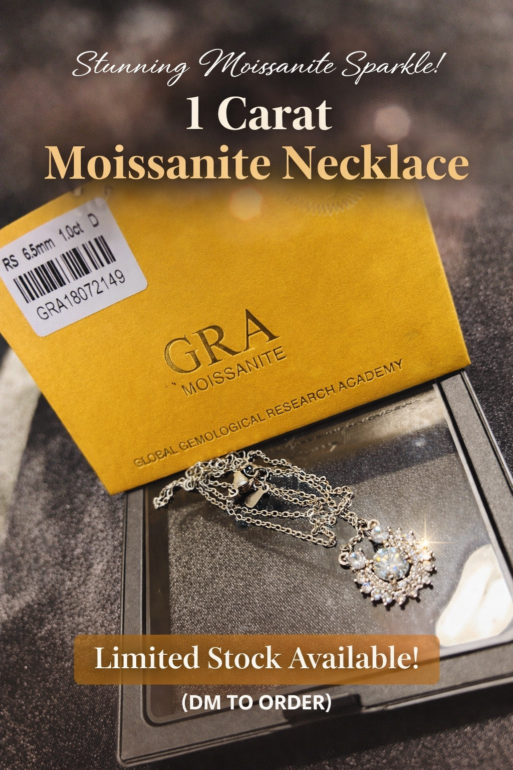Moissanite Halo Drop Pendant Necklace