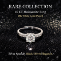 Adjustable 1 ct 18k White Gold Plated Moissanite Ring