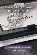Adjustable 2 ct Moissanite 18k White Gold Round Diamond Halo Engagement Ring