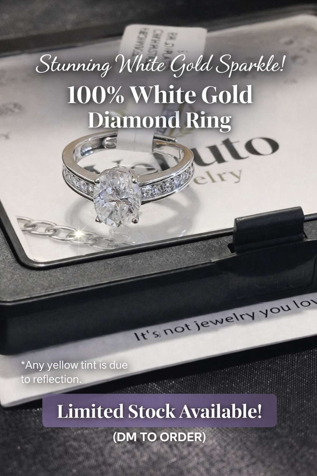 Adjustable 2 ct Moissanite 18k White Gold Round Diamond Halo Engagement Ring