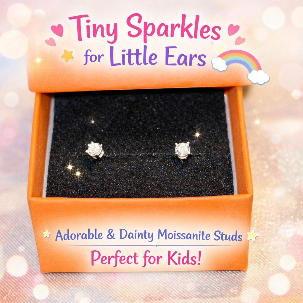 Children’s Moissanite Push back earrings