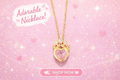 Rapunzel Inspired Heart Crown Necklace: Gold Plated Stainless Steel