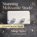 .5 ct Moissanite screw back earrings