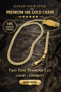 Diamond Cut White Gold and Gold Chain