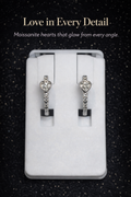 Sterling Silver Tiny Hoop Earrings with Heart Stone