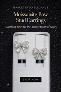 Sterling Silver Iced Out Bow Stud Earrings .75ct Moissanite Screw Back