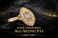 Gold Plated Iced Out All Seeing Eye Pendant CZ & Moissanite