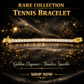 Gold Plated White Sapphire Tennis Bracelet with Moissanite Clasp