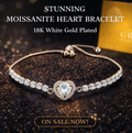 1 ct. Moissanite Heart pendant adjustable Bracelet
